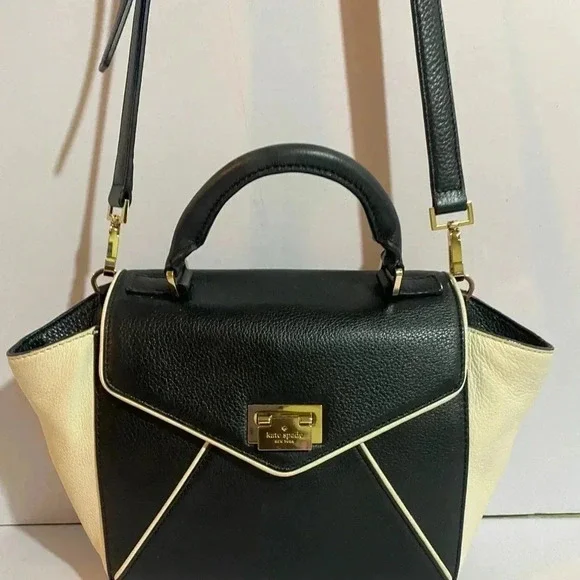 Kate spade black beige black satchel handbag